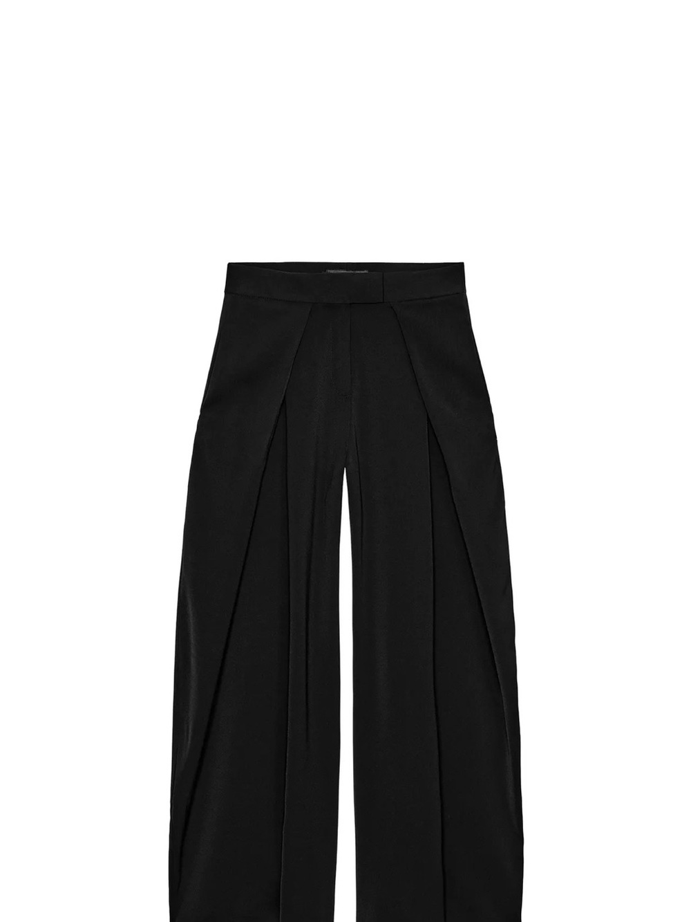 Zara Black Pleated Wide-Leg Trousers
